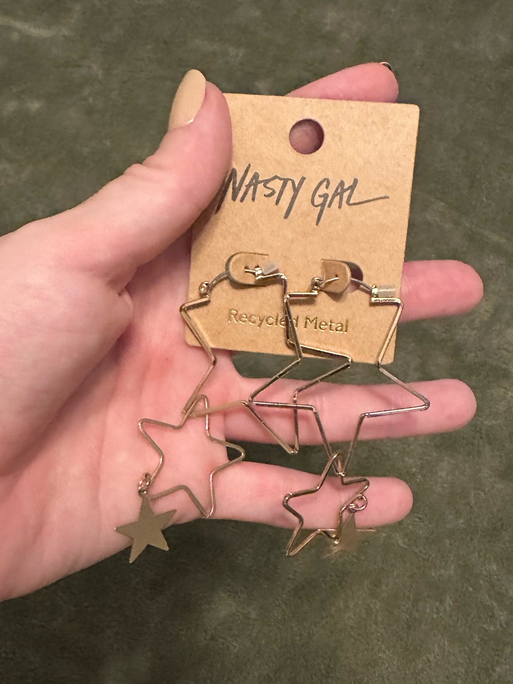 Nasty Gal Silver Star Drop Earrings